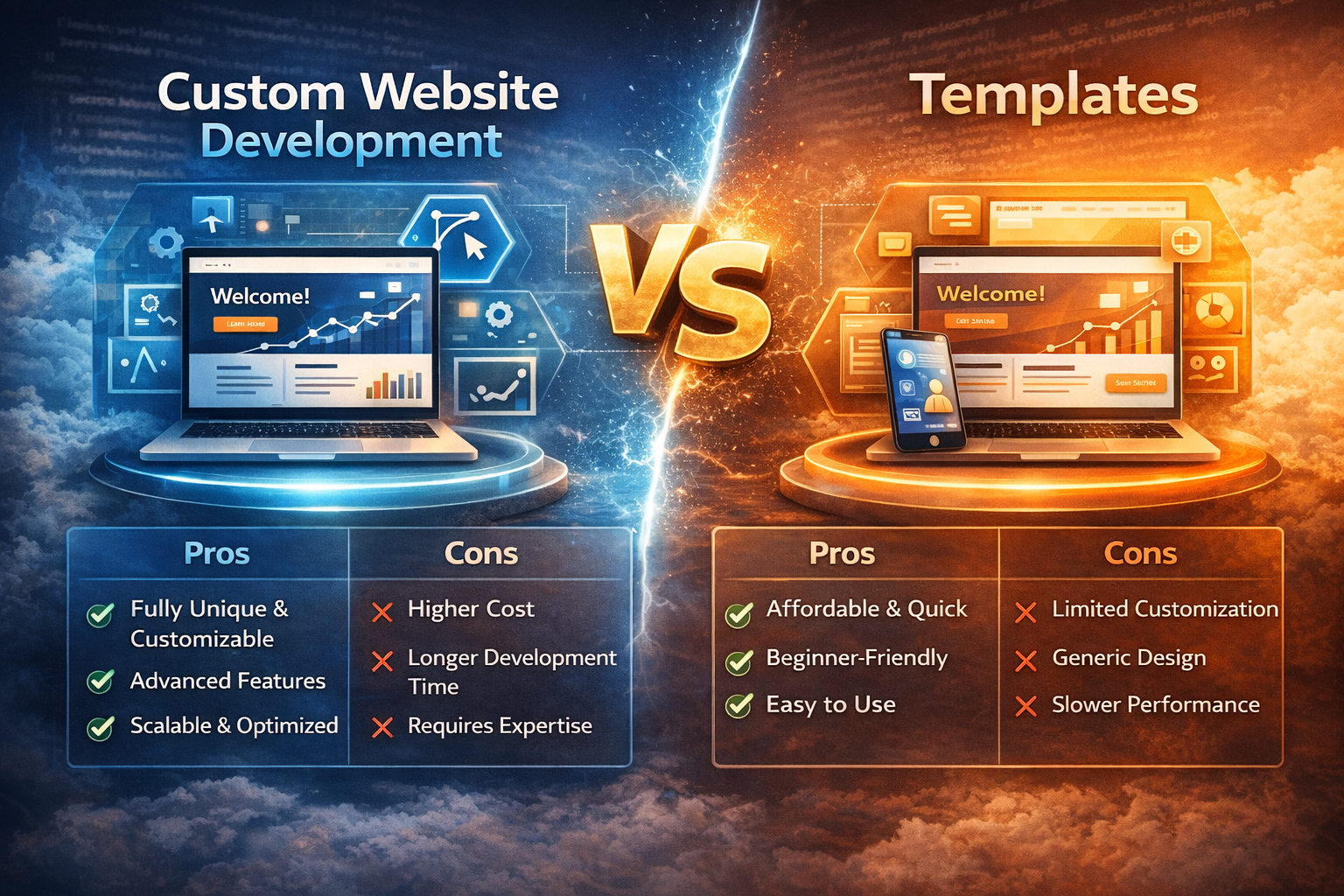Custom Website Development vs Templates